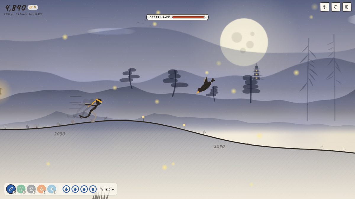 The Great Hawk boss fight in Lineguard